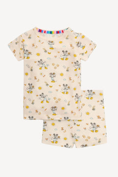 Disney Mickeys Brunch Pajama Short Set - Lush Lemon - Women&
