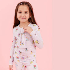Disney Princess Magnetic No Drama Pajama Set - Lush Lemon - Children&