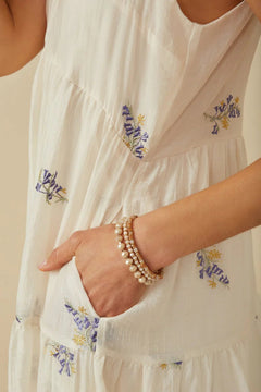 Ditsy Floral Tiered Dress W/ V Neck - Lush Lemon - Women&