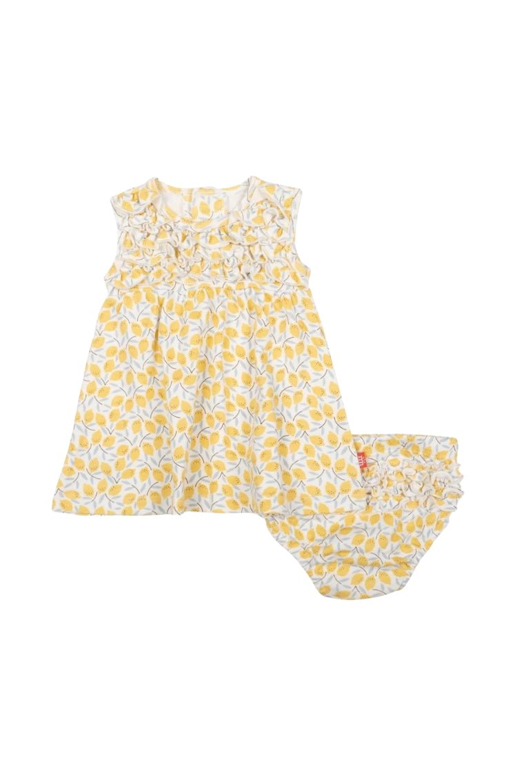 Easy Peasey Organic Dress & Diaper Cover - Lush Lemon - Children's Clothing - Magnetic Me - 840318707723