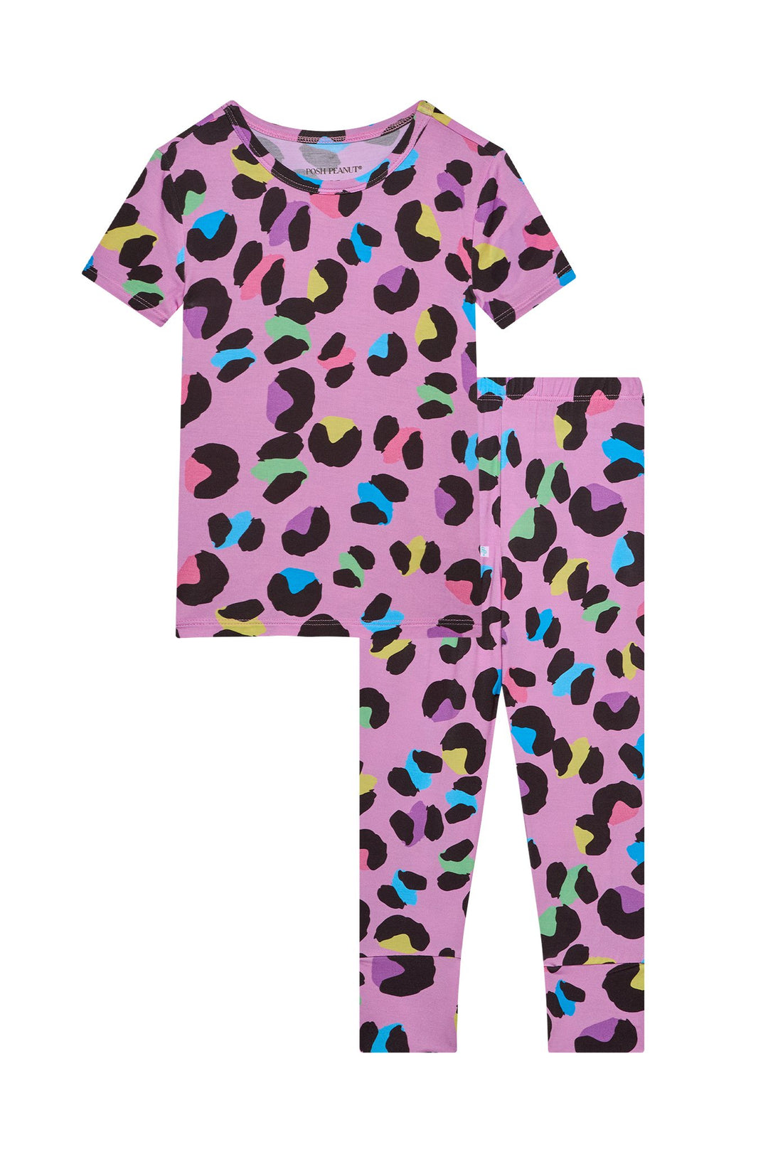 Electric Leopard Short Sleeve Pajama - Lush Lemon - Children's Clothing - Posh Peanut - 196137339233