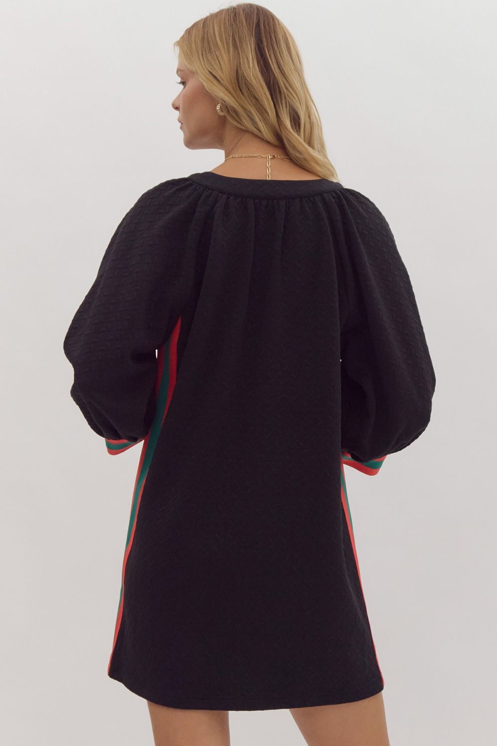 Embossed Raglan Pullover Mini Dress W/Zip - Entro - Lush Lemon Embossed Raglan Pullover Mini Dress W/Zip - Entro - Lush Lemon