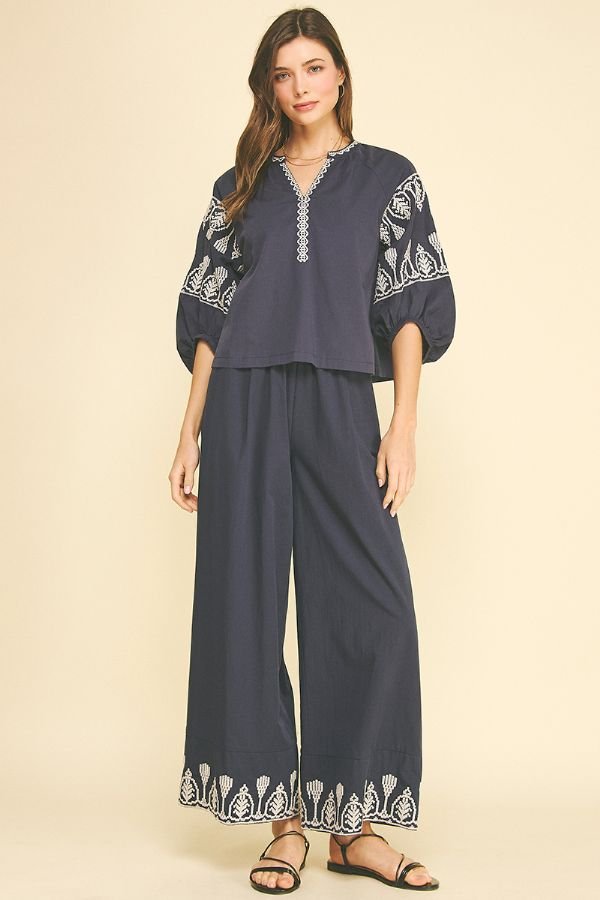 Embroidered Detail Blouse Top - Lush Lemon - Women's Clothing - Pinch - 11151551047197