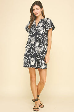 Embroidered Floral Mini Dress - Lush Lemon - Women&