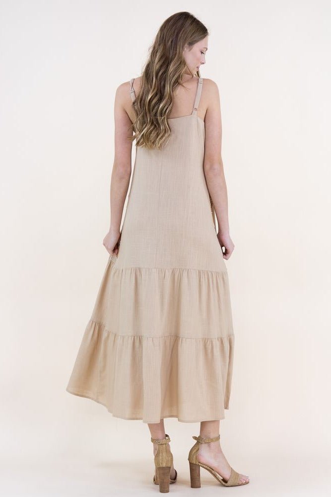 Embroidered Petals Tiered Maxi Dress - Lush Lemon - Women's Clothing - Original - 62273471084061