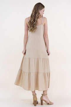Embroidered Petals Tiered Maxi Dress - Lush Lemon - Women&