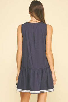 Embroidered Sleeveless Tiered Mini Dress - Lush Lemon - Women&