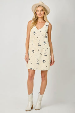 Embroidered Wash Shift Dress - Lush Lemon - Women&