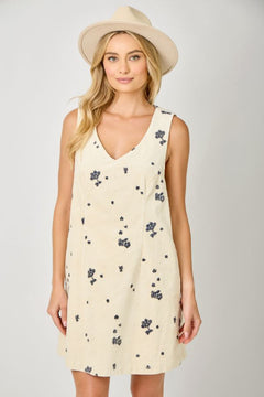 Embroidered Wash Shift Dress - Lush Lemon - Women&