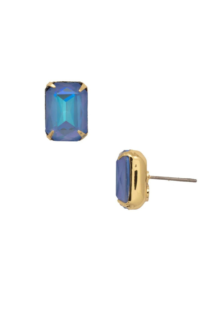 Emerald Cut Stud Earrings W/Crystal Accents - Lush Lemon - Women's Accessories - Sorrelli - ECT11BGOCD