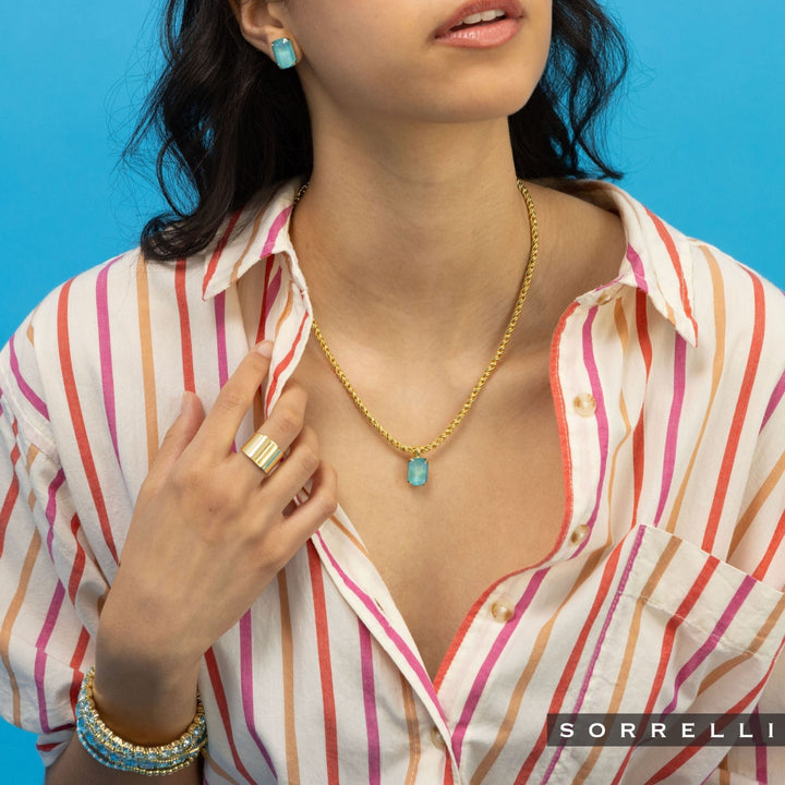 Emerald Rope Chain Pendant Necklace - Lush Lemon - Women's Accessories - Sorrelli - NCT110BGICL