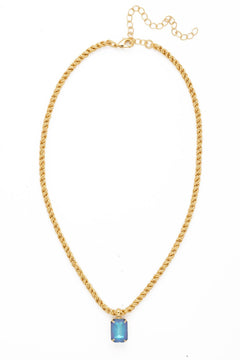 Emerald Rope Chain Pendant Necklace - Lush Lemon - Women&