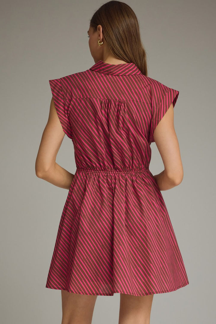 Striped Tie Waist Mini Dress