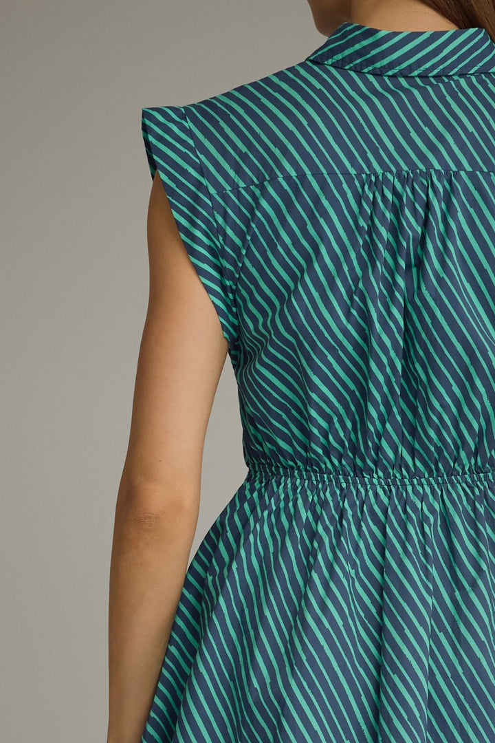 Striped Tie Waist Mini Dress