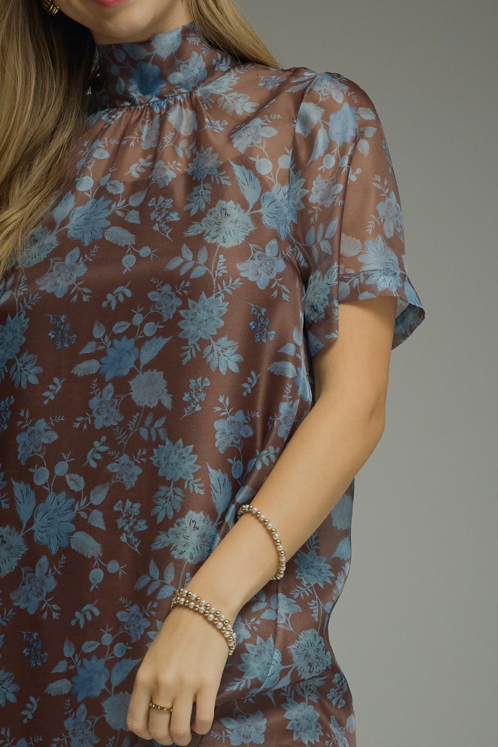 Floral Sheer Overlay Maxi Dress