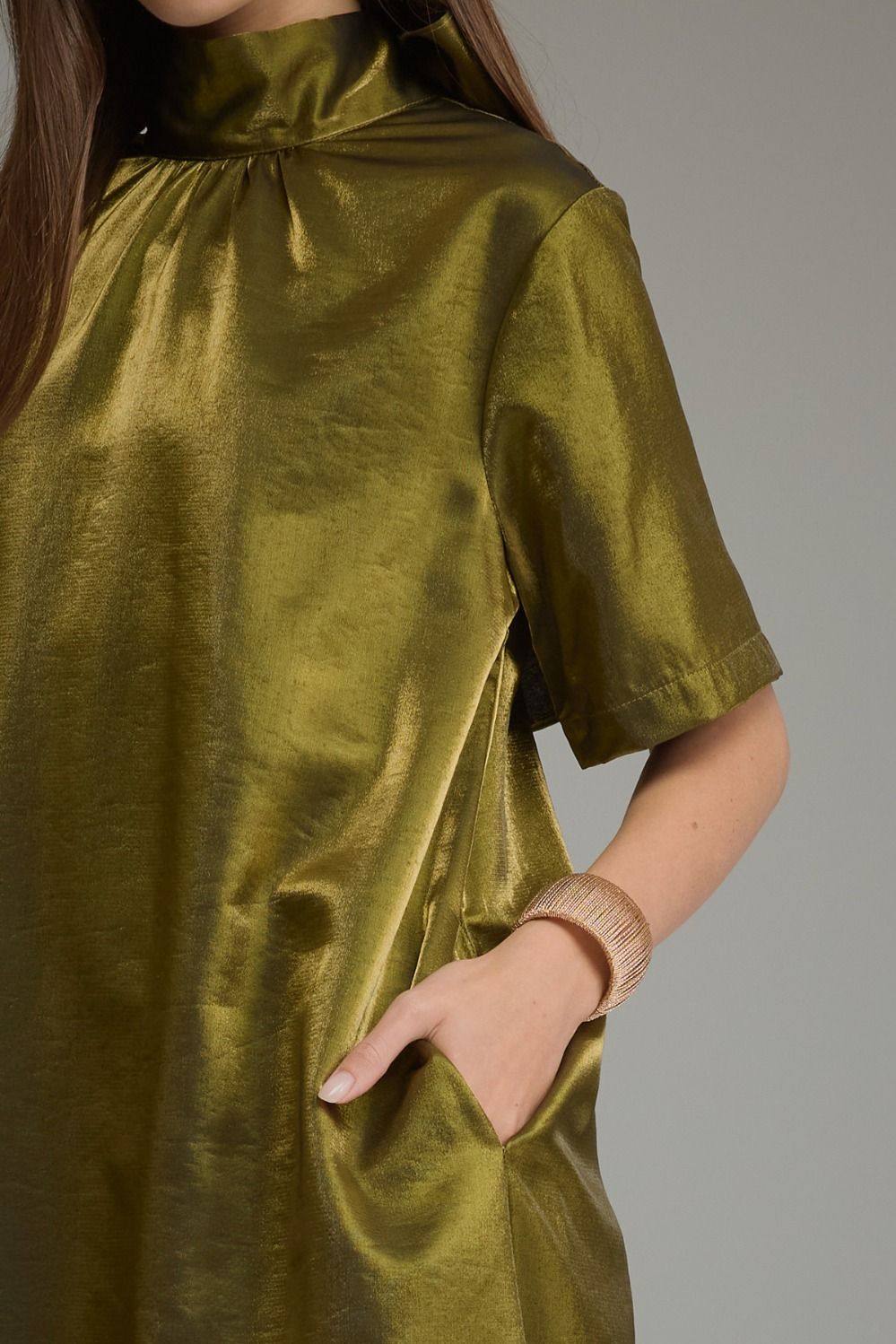 Satin Maxi Dress W/ Tie Back
