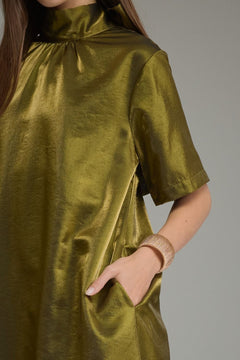 Satin Maxi Dress W/ Tie Back