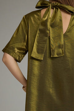 Satin Maxi Dress W/ Tie Back