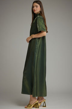 Satin Maxi Dress W/ Tie Back