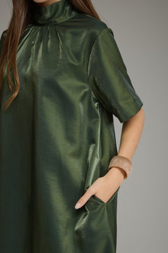 Satin Maxi Dress W/ Tie Back