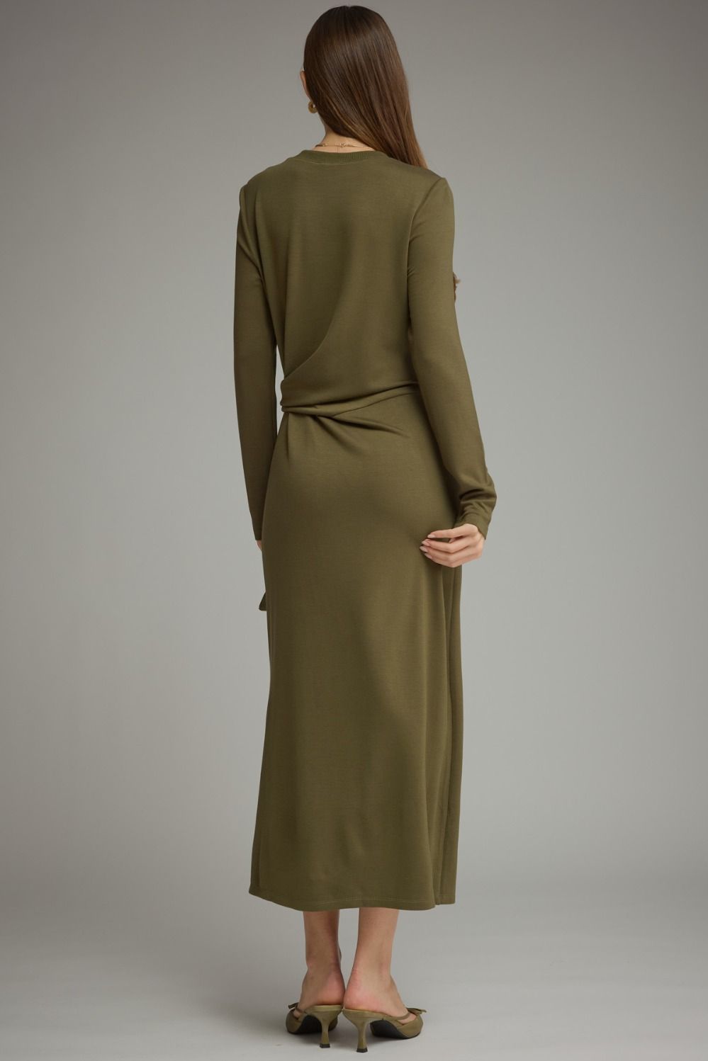 Side Tie Waist Midi Dress