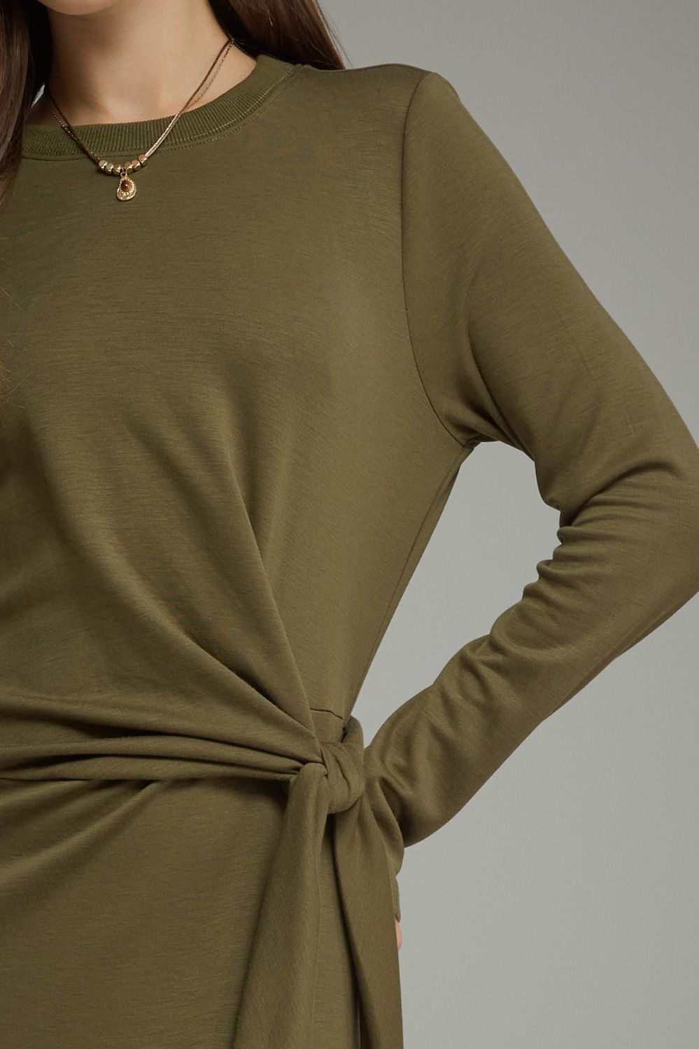 Side Tie Waist Midi Dress