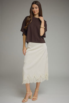 Relaxed Knit Top W/ Wide Sleeves
