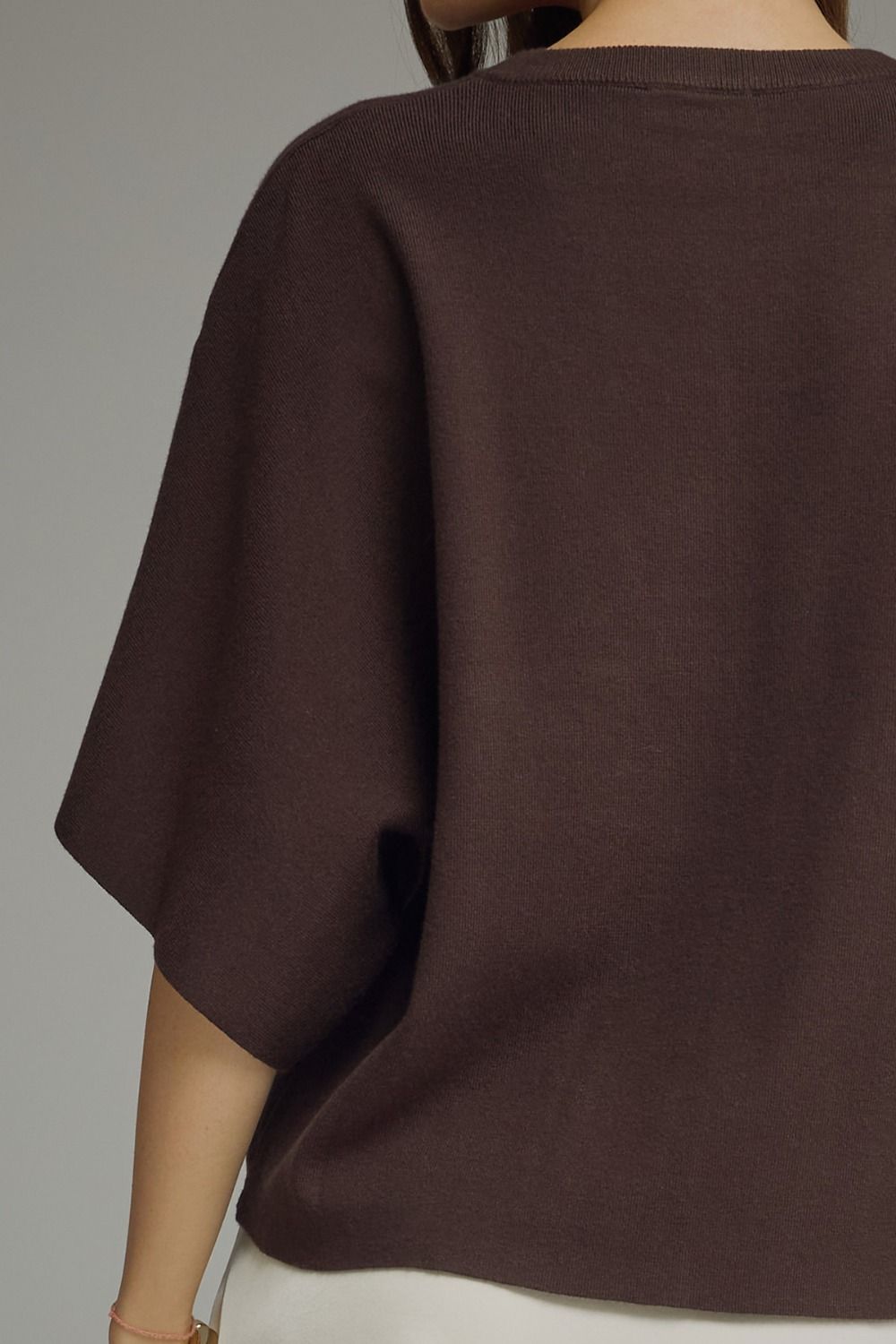 Relaxed Knit Top W/ Wide Sleeves