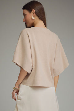 Relaxed Knit Top W/ Wide Sleeves