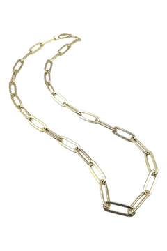 Extra Large Paperclip Links Necklace W/ 16.5" Length - Lush Lemon - Women&