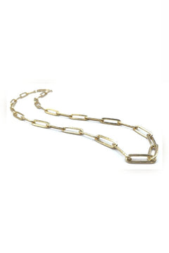 Extra Large Paperclip Links Necklace W/ 16.5" Length - Lush Lemon - Women&