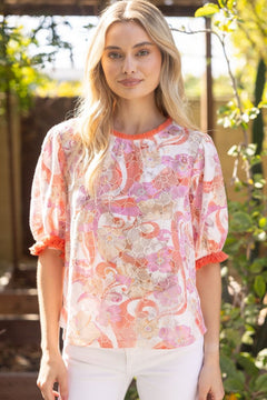 Floral Embroidered Lace Top W/Fringe Detail - Lush Lemon - Women&