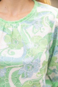 Floral Embroidered Lace Top W/Fringe Detail - Lush Lemon - Women&
