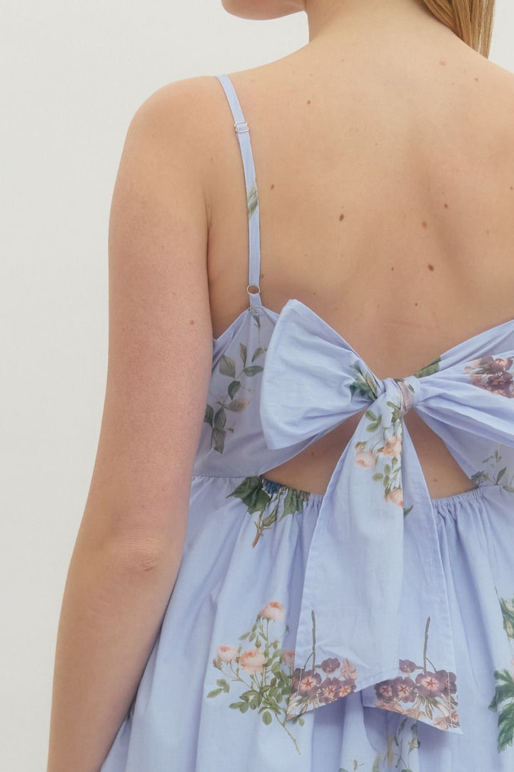 Floral Scallop Neck Midi Dress - Lush Lemon - Women's Clothing - Entro - 19333871051933