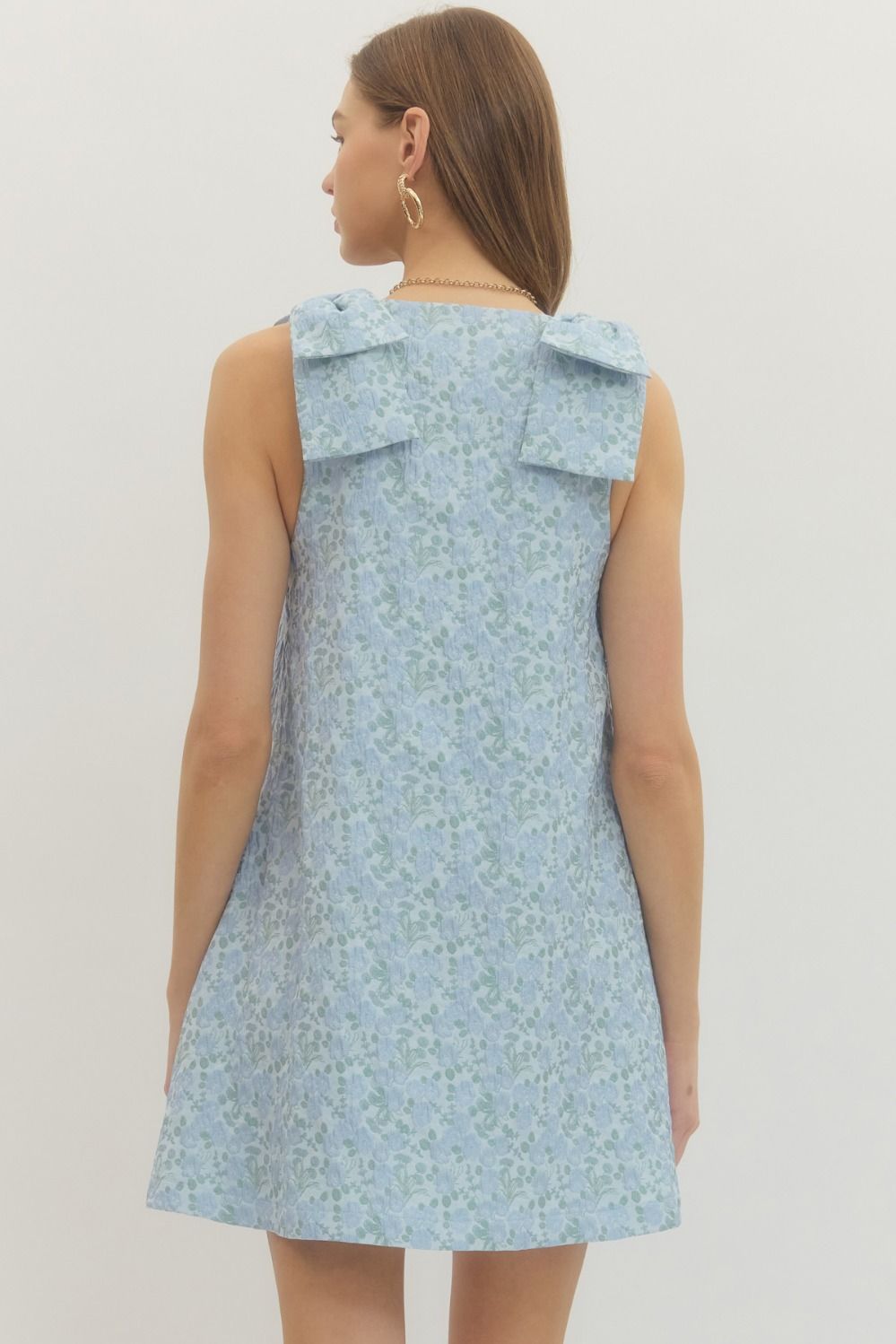 Floral Square Shoulder Mini Dress - Lush Lemon - Women's Clothing - Entro - 22946101057053