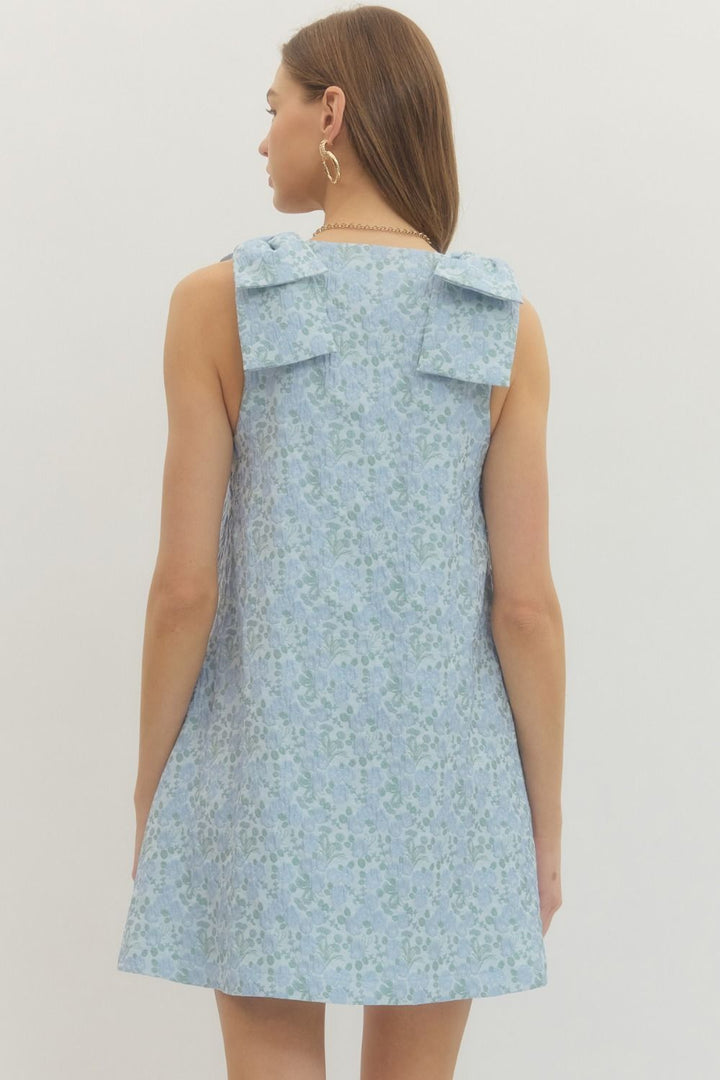 Floral Square Shoulder Mini Dress - Lush Lemon - Women's Clothing - Entro - 22946101057053
