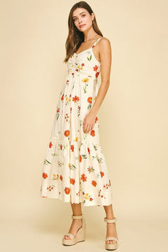 Floral Tiered Maxi Dress - Lush Lemon - Women&