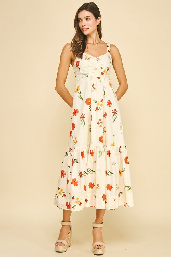 Floral Tiered Maxi Dress - Lush Lemon - Women's Clothing - Pinch - 87126861054365