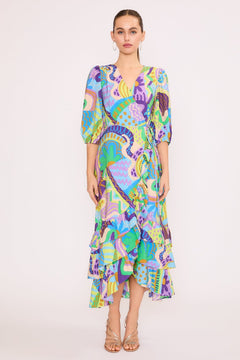 Frida Wrap Dress - Lush Lemon - Women&