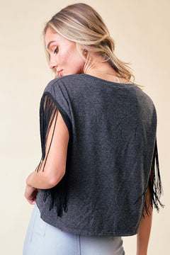 Fringe Cowgirl Graphic Tee - Lush Lemon - Women&