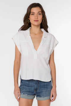 Gavin White Top - Lush Lemon - Women&