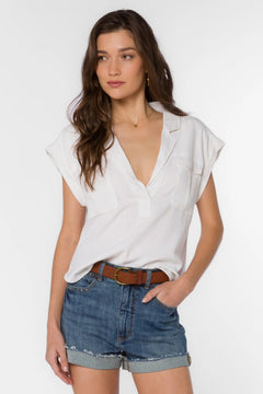 Gavin White Top - Lush Lemon - Women&