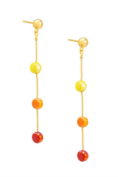 Glass Color Drop Earring - Lush Lemon - Women&