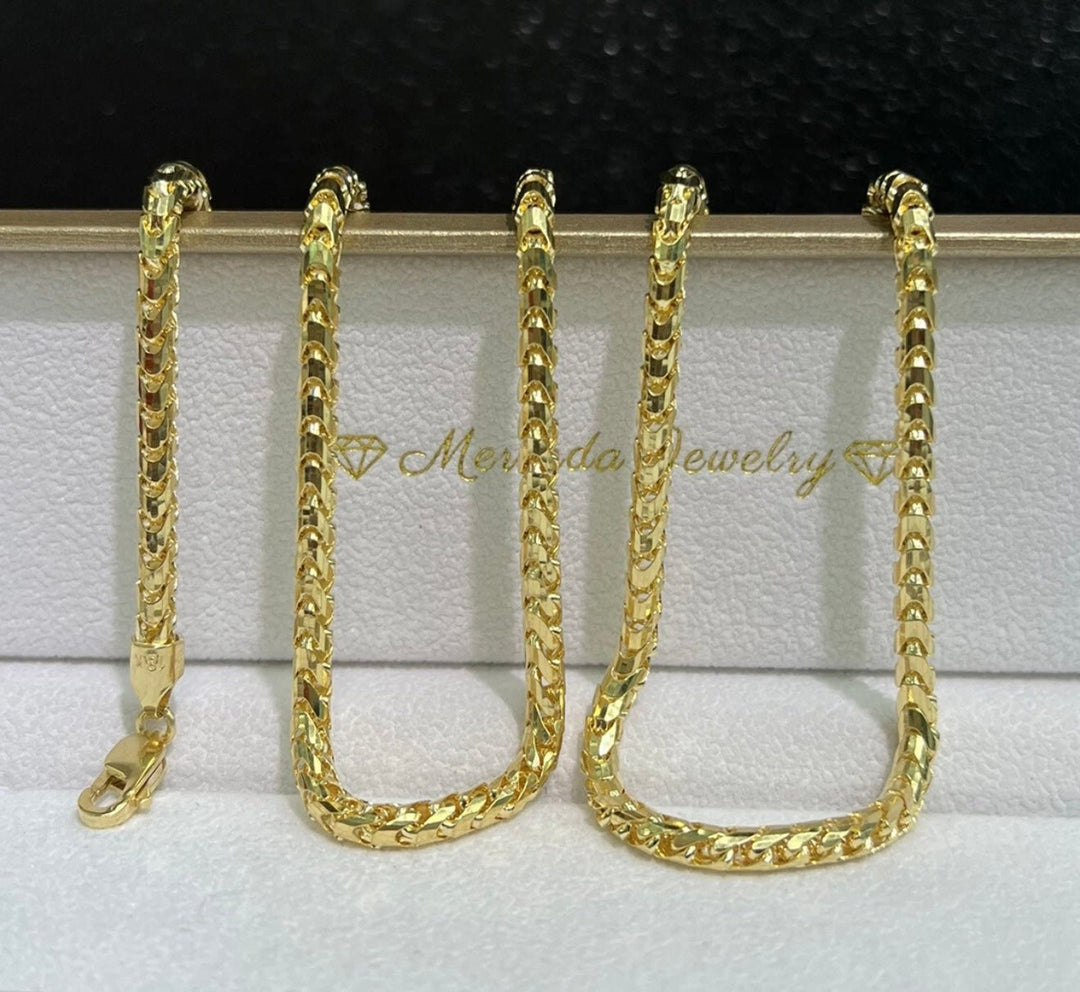 Gold 18k 22 Inch Solid Franco Chain - Lush Lemon - Lush Lemon - 