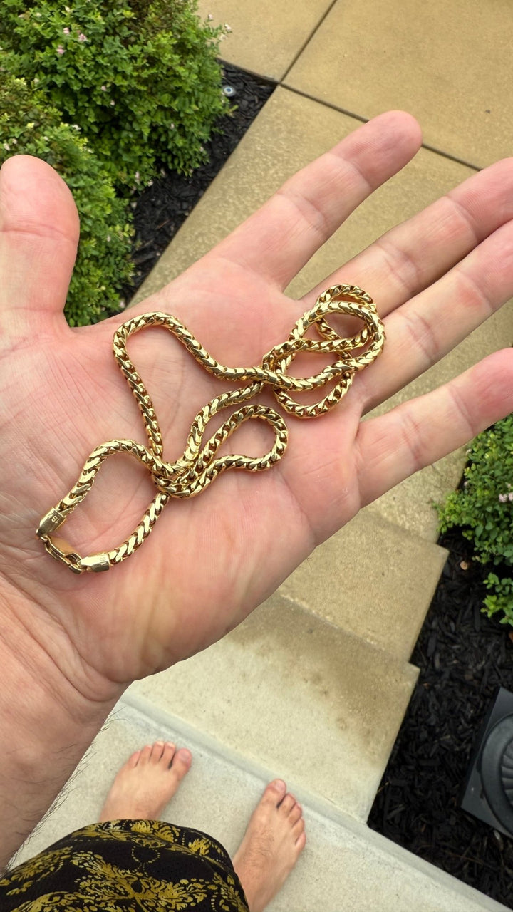 Gold 18k 22 Inch Solid Franco Chain - Lush Lemon - Lush Lemon - 