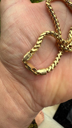 Gold 18k 22 Inch Solid Franco Chain - Lush Lemon - Lush Lemon - 
