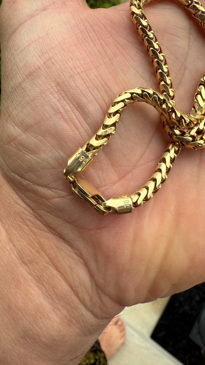 Gold 18k 22 Inch Solid Franco Chain - Lush Lemon - Lush Lemon - 