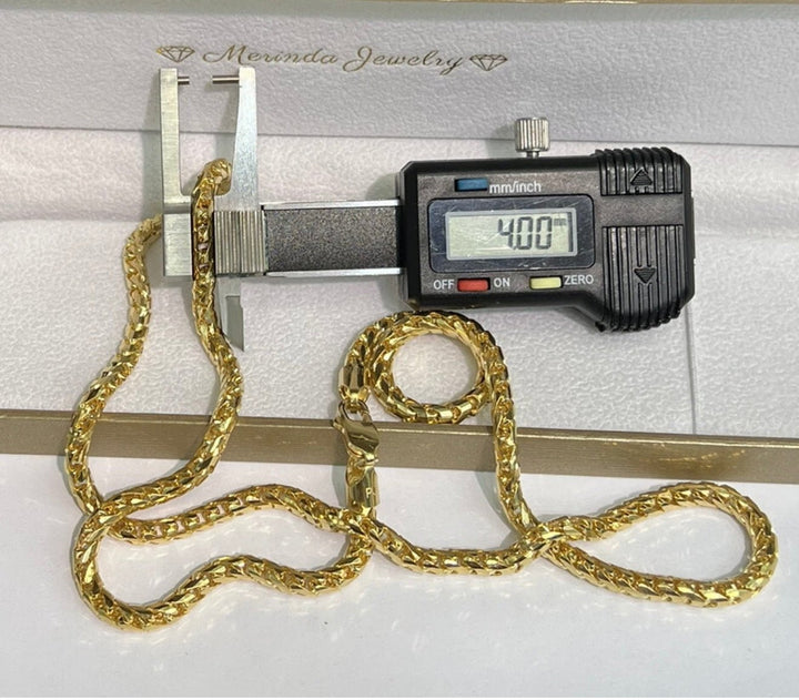 Gold 18k 22 Inch Solid Franco Chain - Lush Lemon - Lush Lemon - 
