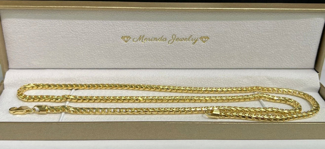 Gold 18k 22 Inch Solid Franco Chain - Lush Lemon - Lush Lemon - 