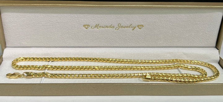 Gold 18k 22 Inch Solid Franco Chain - Lush Lemon - Lush Lemon - 